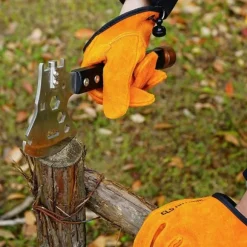 Grillhandskar i spaltläder värmeisolerande skållningsskyddande handskar