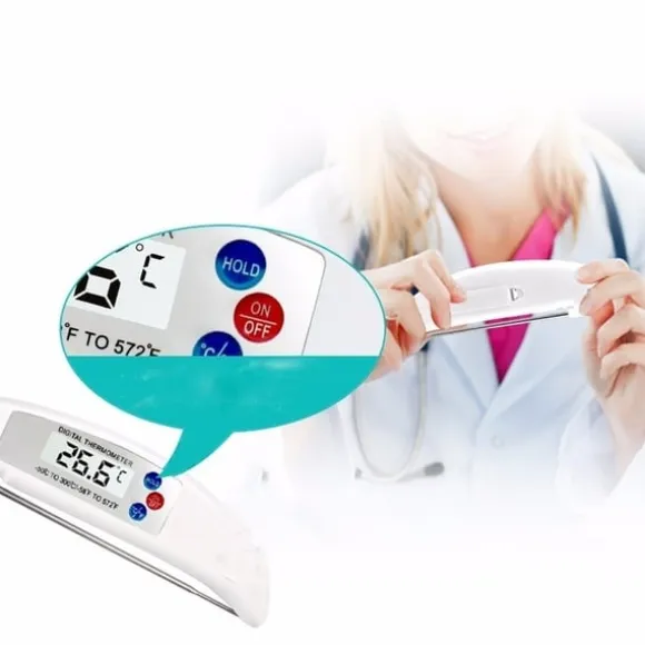 Grilltermomter - Digital Termometer i Vikbar Design