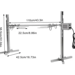 Grillvagn, Rostfritt stål, 30 kg kapacitet,Silver