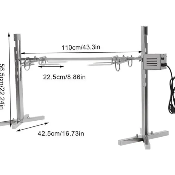Grillvagn, Rostfritt stål, 30 kg kapacitet,Silver