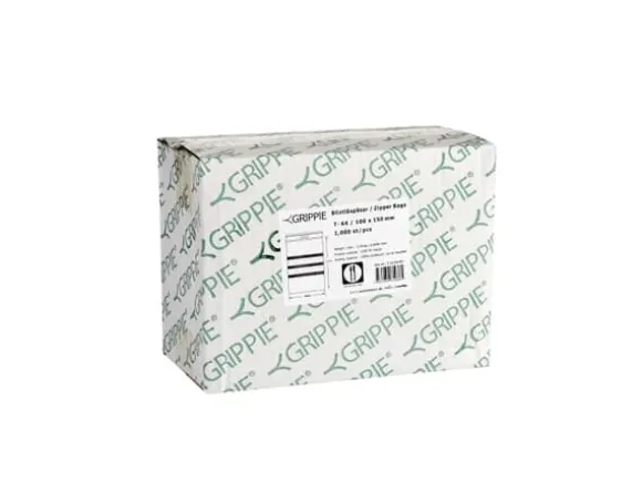 Grippie Zip Lock-påsar 70x100mm T-08 50my - utan skrivfält - (kartong med 1000 st.)