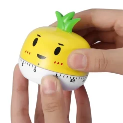 Grönsaksformad mekanisk matlagningstimer - köksmätningsverktyg (gul)