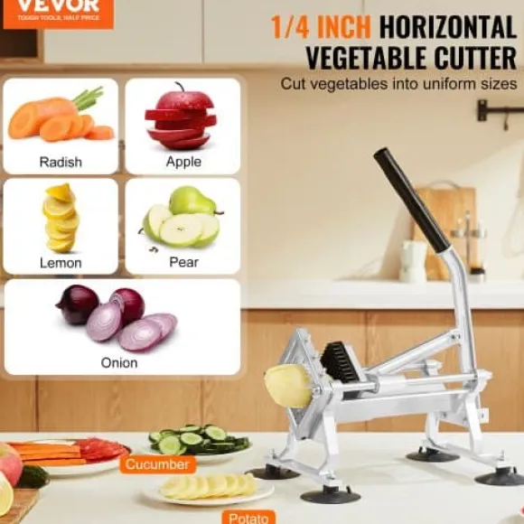 Grönsaksskivare, rostfritt stål och aluminiumlegering, 1/4 tum, manuell, skivare