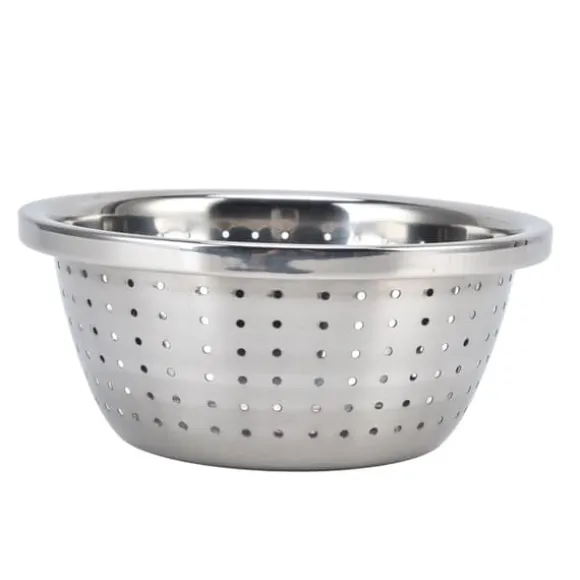 Grönsakstvättkorg Rostsäker multifunktions durkslag i rostfritt stål för kök Hushåll Silver18cm