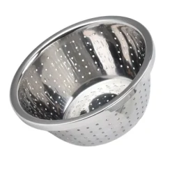 Grönsakstvättkorg Rostsäker multifunktions durkslag i rostfritt stål för kök Hushåll Silver18cm