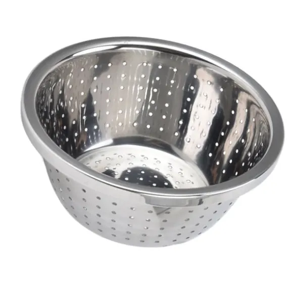 Grönsakstvättkorg Rostsäker multifunktions durkslag i rostfritt stål för kök Hushåll Silver18cm