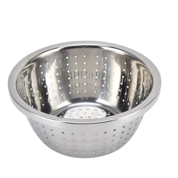 Grönsakstvättkorg Rostsäker multifunktions durkslag i rostfritt stål för kök Hushåll Silver18cm