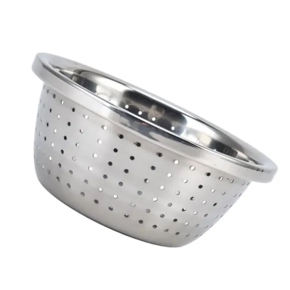 Grönsakstvättkorg Rostsäker multifunktions durkslag i rostfritt stål för kök Hushåll Silver18cm