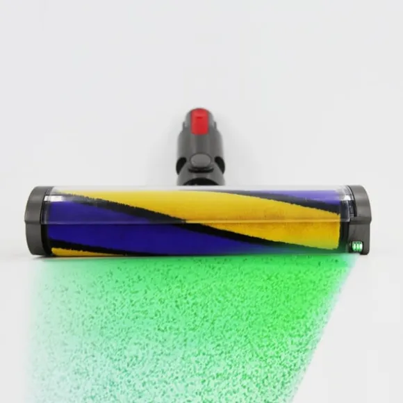 Grönt dammvisande borsthuvud kompatibelt med Dyson V10 Slim/V12 Slim XB Gul Blå Mjuk Sammet