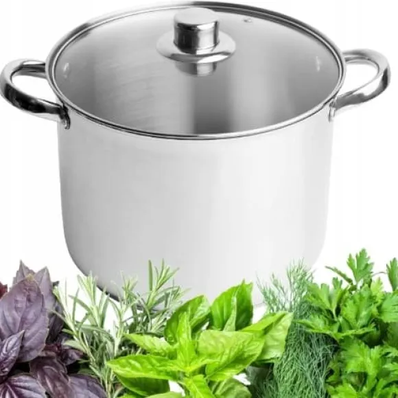 Gryta i rostfritt stål HIGH Stock Pot stor 13,0L 28cm GASINDUKTION FAST OK