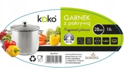 Gryta i rostfritt stål HIGH Stock Pot stor 13,0L 28cm GASINDUKTION FAST OK
