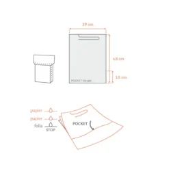 Haklapp med ficka 39 cm x 48 cm gul foliefodrad 54 g DentixPro 50 st