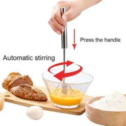 Halvautomatisk äggvisp i rostfritt stål Mixer Mixer Mjölkskummare Köksredskap (K3328#A (S))