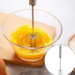 Halvautomatisk äggvisp i rostfritt stål Mixer Mixer Mjölkskummare Köksredskap (K3328#A (S))