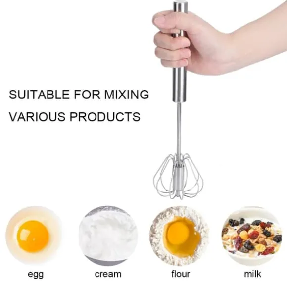 Halvautomatisk äggvisp i rostfritt stål Mixer Mixer Mjölkskummare Köksredskap (K3328#B (M))