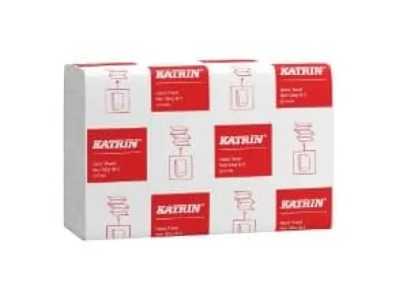 Handduksark Katrin Non-Stop Z-fold 2-lagers L24.0xW20.6xD8.5cm Nyfiber Vit,18 pk x 150 st/krt