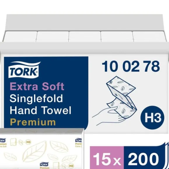 Handduk TORK Pre H3 2-lag vit 3000/fp
