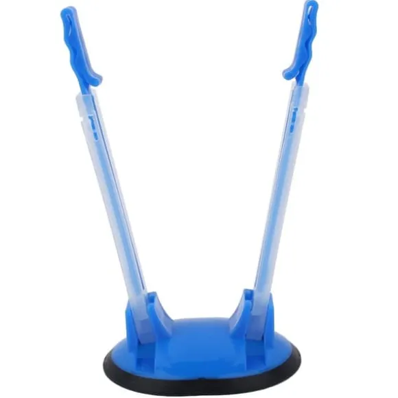Hands-Free Baggy Rack Clip - Adjustable Kitchen Food Storage Bag Opener (Blue)