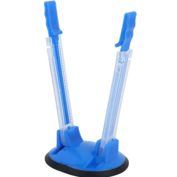 Hands-Free Baggy Rack Clip - Adjustable Kitchen Food Storage Bag Opener (Blue)