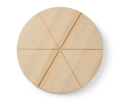 HENDI pizzabräda ⌀35 cm, bokträ, med spår för skärning