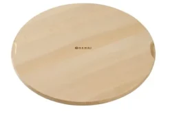 HENDI pizzabräda ⌀35 cm, bokträ, med spår för skärning
