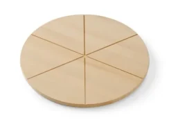 HENDI pizzabräda ⌀35 cm, bokträ, med spår för skärning