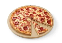 HENDI pizzabräda ⌀35 cm, bokträ, med spår för skärning