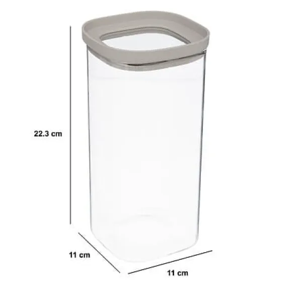 Hermet 1,6l förvaringsburk med beige lock