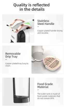 HiBREW 5-i-1 Multi-Capsule kaffemaskin, varm/kall, DG Cappuccino, NES, Liten kapsel, ESE Capsule, Malt kaffe, Flaska, 20 Bar, H2B White