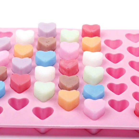 Hjärtformad Silikonform för Is, Choklad & Gelé - 3-pack