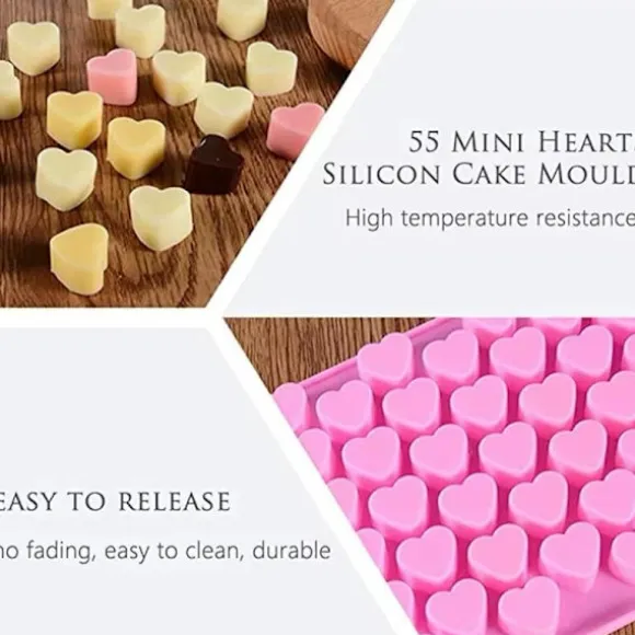 Hjärtformad Silikonform för Is, Choklad & Gelé - 3-pack