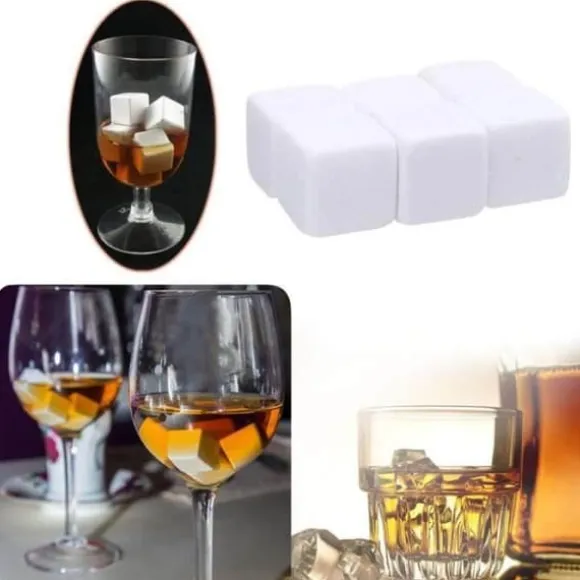 HK00362-Återanvändbara kylande whiskystenar. 6 stycken. isstenar. naturstenar. Bar. vin. bröllopspresent