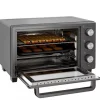 HOMCOM Miniugn 21L 1400W Justerbar Temperatur 100-230°C och Tid 60 min med Bakplåt och Galler i Rostfritt Stål, Grå