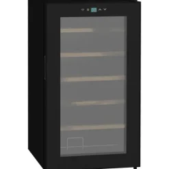 HOMCOM Vinkylskåp, 65 L Dryckeskyl för 24 Flaskor, Flaskkyl, Vinklimaskåp med Invändig Belysning, 5-20°C, Touch, Svart