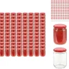 Honungsburkar - Living Syltburkar i glas med röda lock 96 st 230 ml