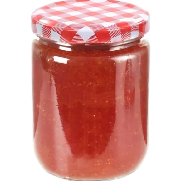 Honungsburkar - Living Syltburkar i glas med vita och röda lock 96 st 230 ml