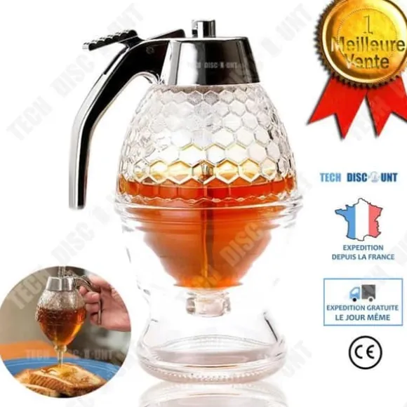 Honungsdispenser - TECH DISCOUNT - Droppfri - Acryll - 200ML - Orange