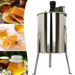 Honungsslunga - Elektrisk 8-ramars - Rostfritt stål - 220 V - 140 W motor - 370 varv/min - Cylindrisk