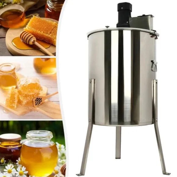 Honungsslunga - Elektrisk 8-ramars - Rostfritt stål - 220 V - 140 W motor - 370 varv/min - Cylindrisk