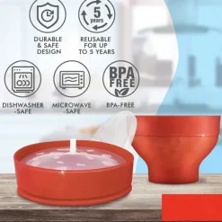 Hopfällbar Popcorn Maker skål - Gör popcorn i mikrovågsugnen - röd