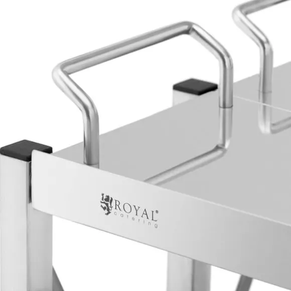 Hopfällbar serveringsvagn, rostfritt stål, 3 hyllplan, upp till 90 kg