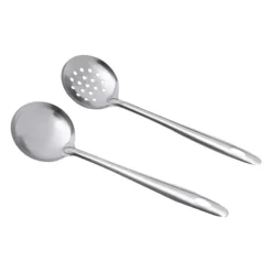 Hot Pot/Fonduegryta - Delad Yin-Yang - 32 cm - 304 Rostfritt Stål - Med Skedar - Militärgrön