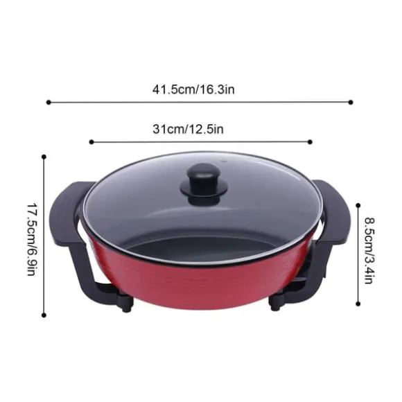 Hot Pot, Högkvalitativ aluminium, Kastrullens diameter 30 cm, Djup 10 cm, 1360W effekt, 360° uppvärmning