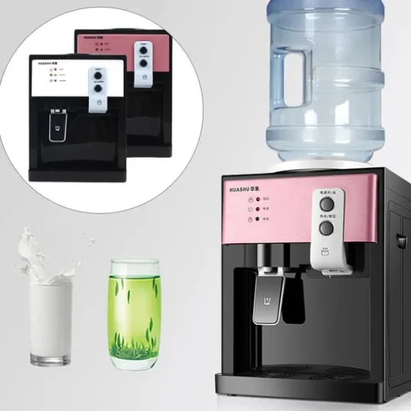 HS-09, fristående vattenkylare & dispenser, varm/kall, avtagbar design, silver, för hem eller kontor