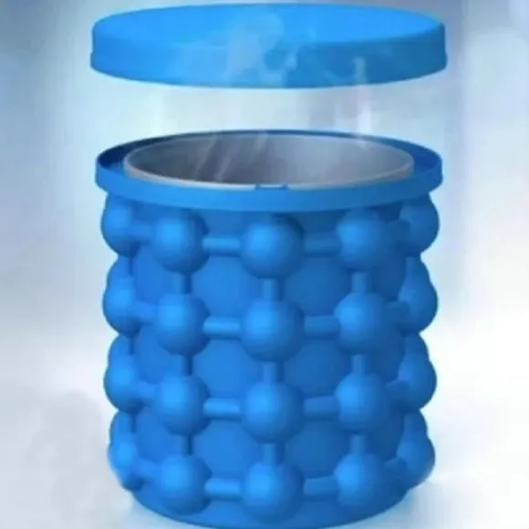 Ice Cube Maker Ice Cube-bricka Silikonformar Ice Hink Ice Cube Maker 2 i 1 Ice Cube Silikonformar Ishink Ice Cube Ma@H4
