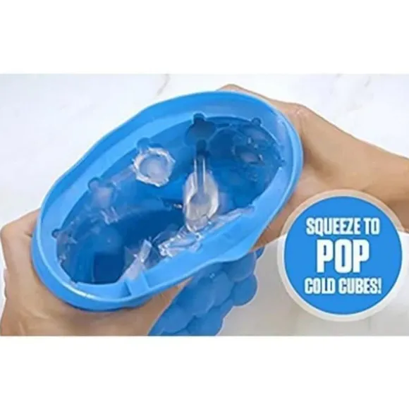 Ice Cube Maker, Silikon Ice Cube bricka Magic Ice Cube Ice Formar Silikon ishink med lock för cocktail