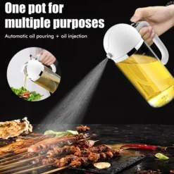 2 i 1 glasoljespruta olivolja dispenser Press typ dispenser för matlagning kök grill