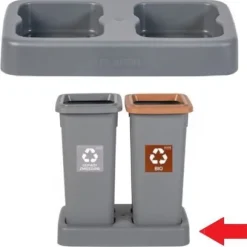 Igotrend, 713006 Sorteringspapperskorg 20 L, FIT BIN grå/brun