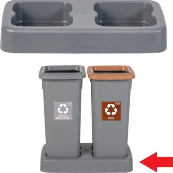 Igotrend, 713006 Sorteringspapperskorg 20 L, FIT BIN grå/brun