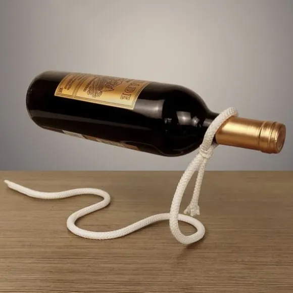 Illusion Magisk Flytande Kreativ Vinbox Röd Flaskstöd Rep, Vit